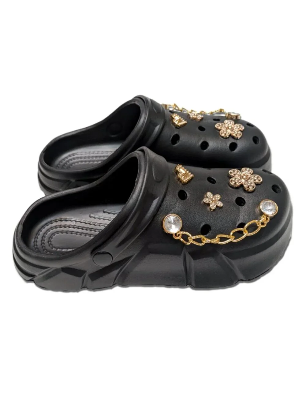 GIRL'S BLACK CLOGS - Accessories Included, Little & Big Kids' (C11-J4)